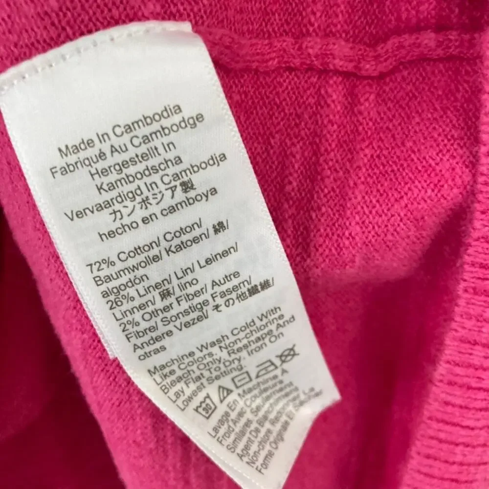 J. Crew Short Sleeve Linen-blend Crewneck Sweater - Pink Medium